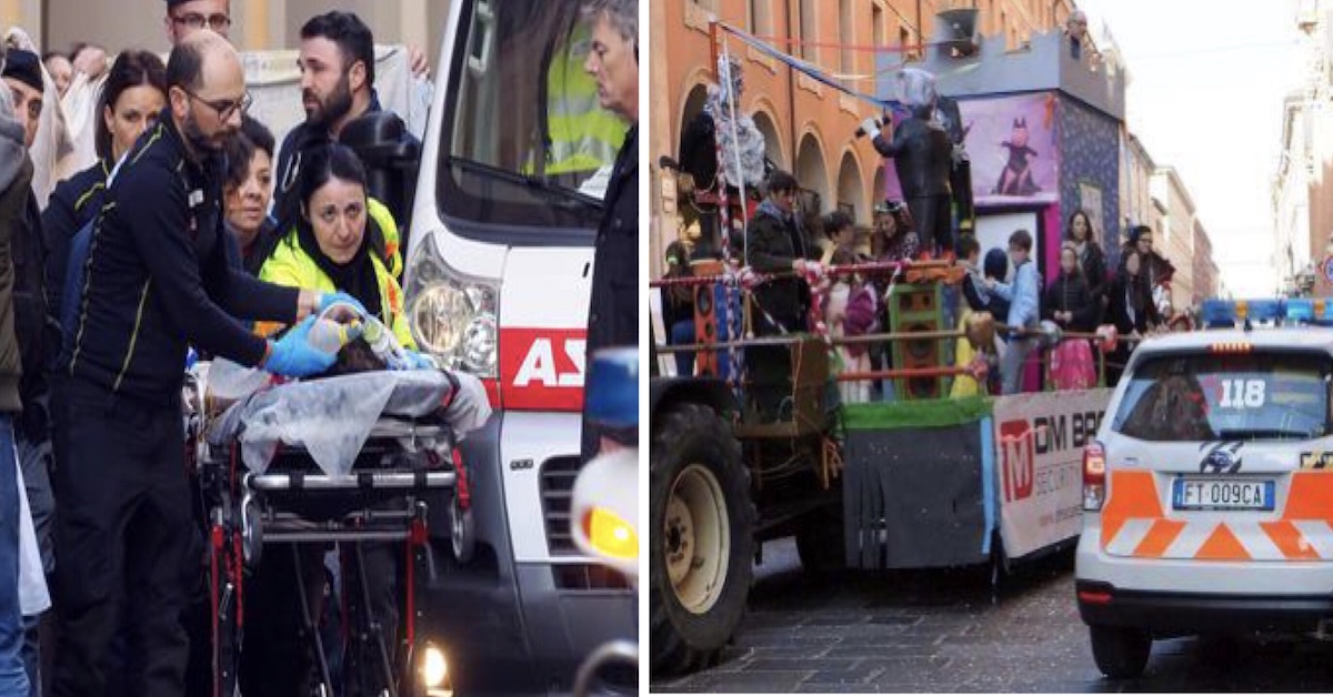 Bologna: bimbo di due anni cade dal carro di Carnevale