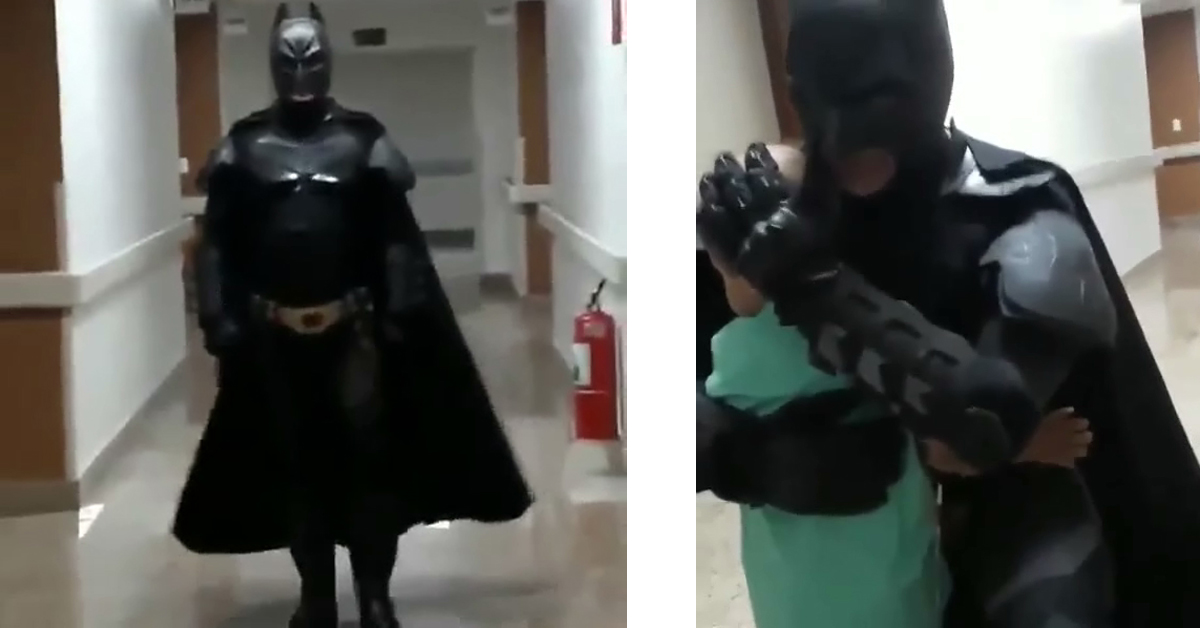 Il dottore eroe si maschera da Batman per il paziente