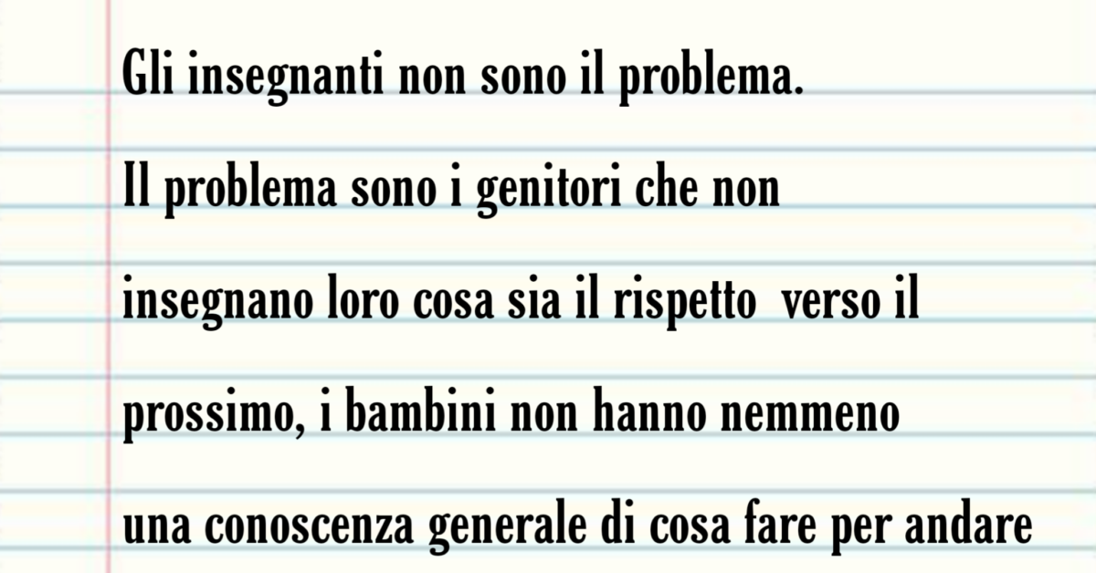 Lettera di un insegnante