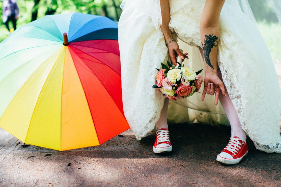 Scarpe da ginnastica da sposa personalizzate