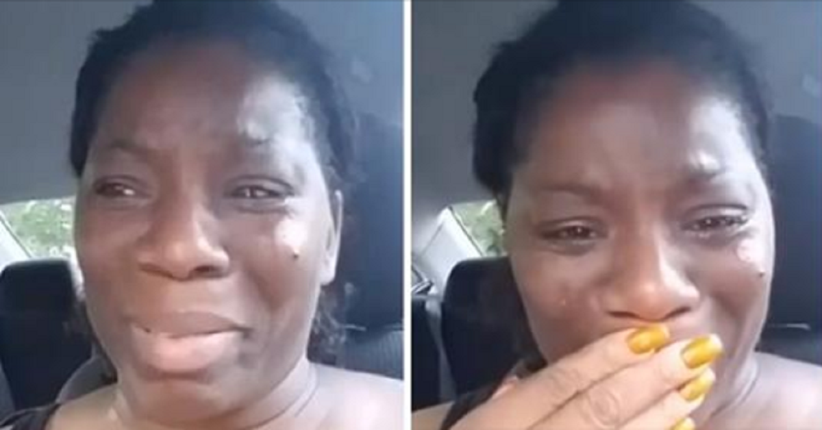 la madre di 3 bambini scoppia a piangere