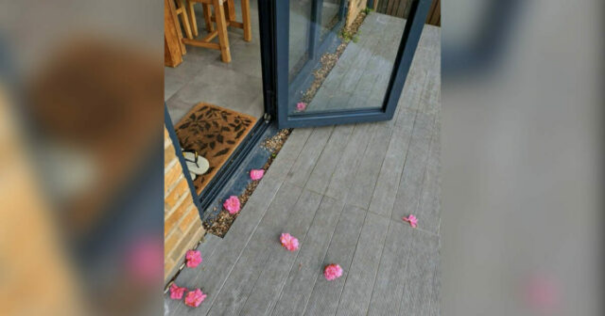 Una donna continua a trovare dei fiori sulla sua porta