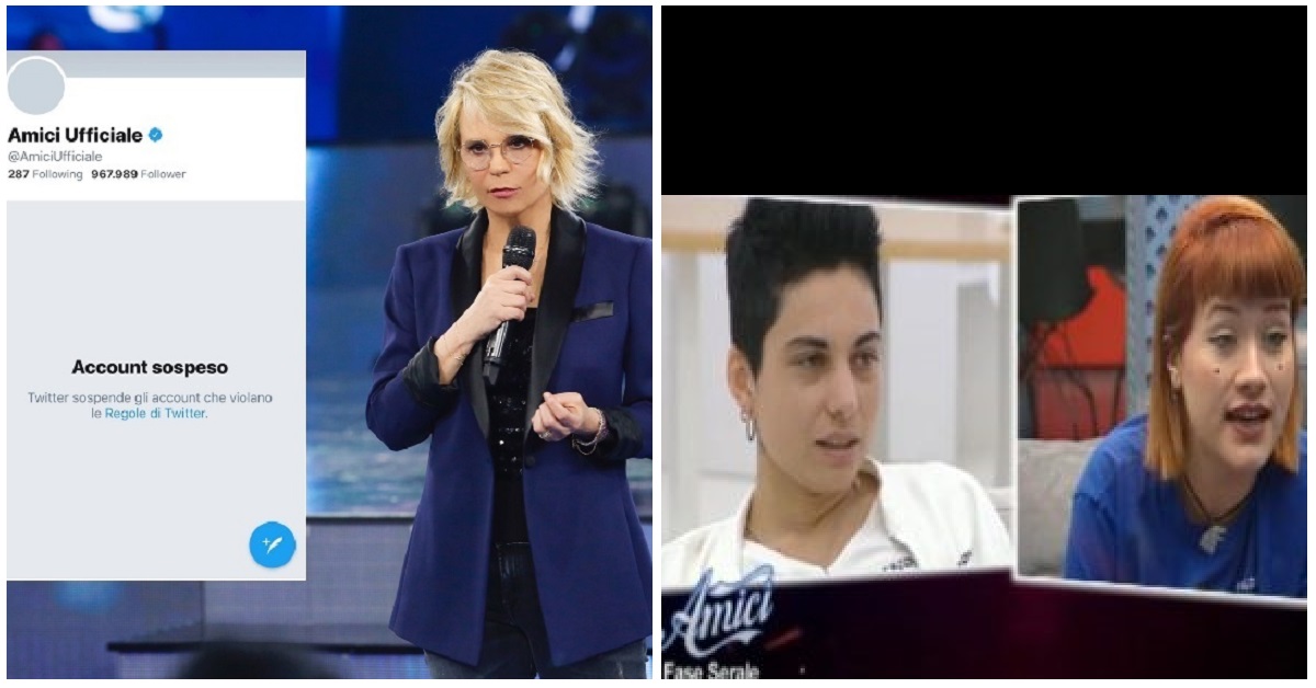 Amici 18 account Twitter sospeso