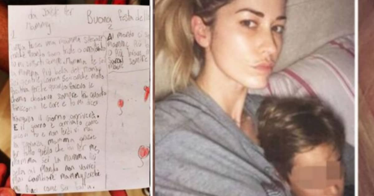 Elena Santarelli: la lettera del piccolo Giacomo