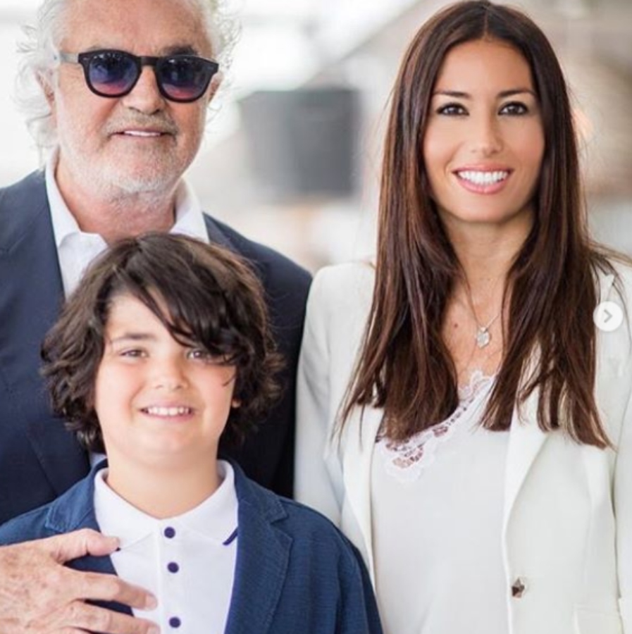 Flavio Briatore ed Elisabetta Gregoraci con Nathan Falco