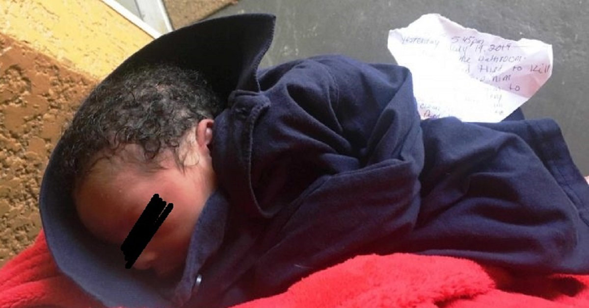 Il neonato viene abbandonato con un messaggio fuori dal comune
