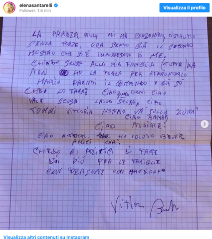 lettera zio Elena Santarelli