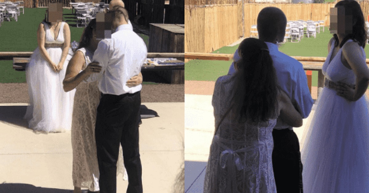 Suocera si veste da sposa al matrimonio del figlio e balla con lui mentre la sposa guarda
