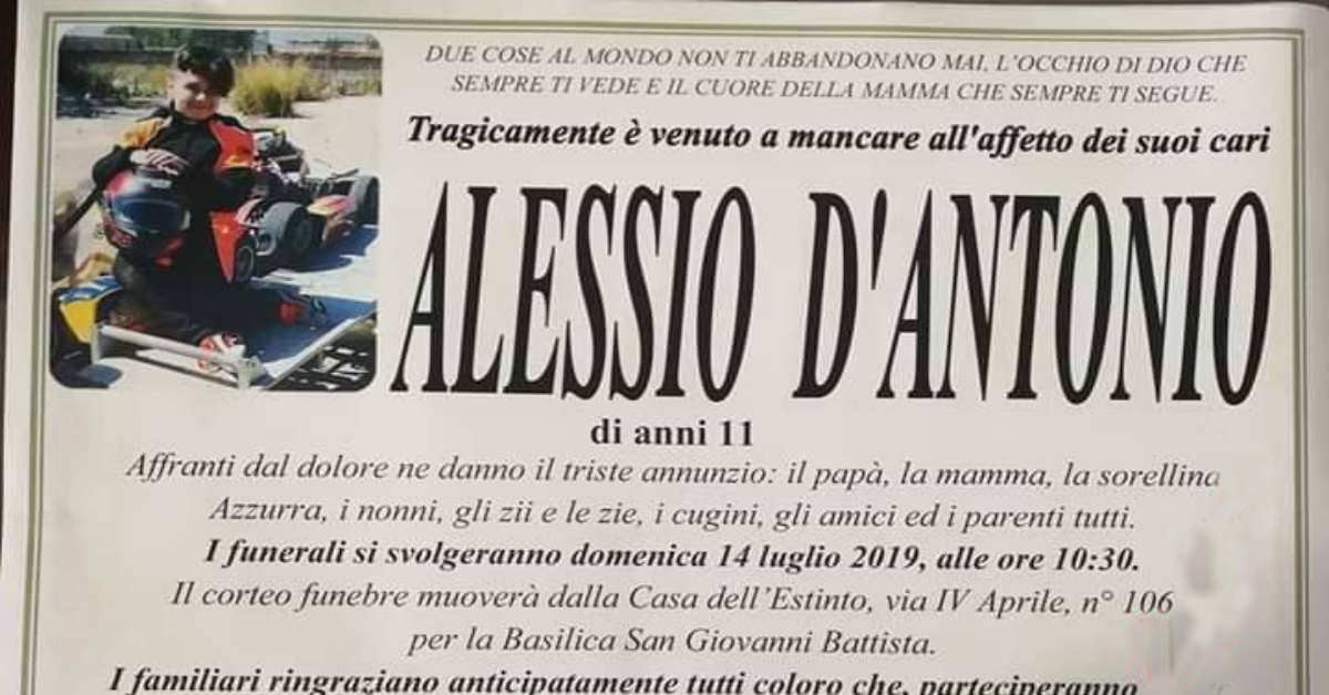 Vittoria, è polemica sulla cerimonia funebre dell’undicenne Alessio D’Antonio