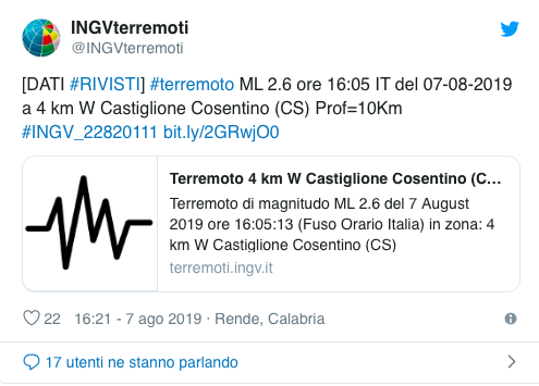 ingv terremoto