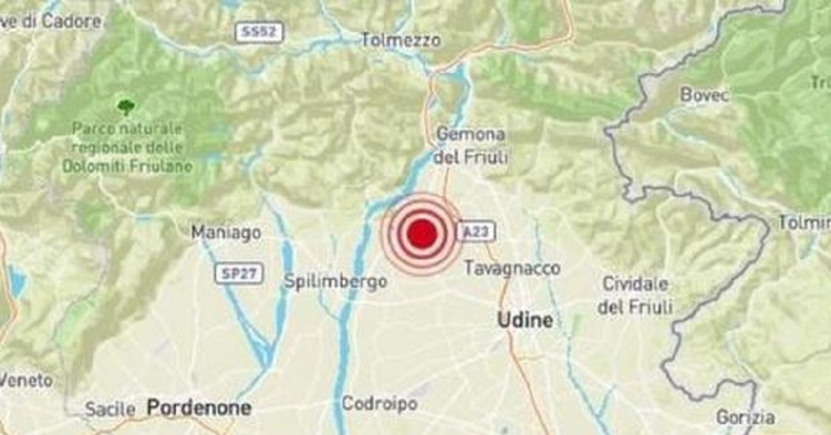 Terremoto in Friuli, scossa di magnitudo 3.1 preceduta da un forte boato
