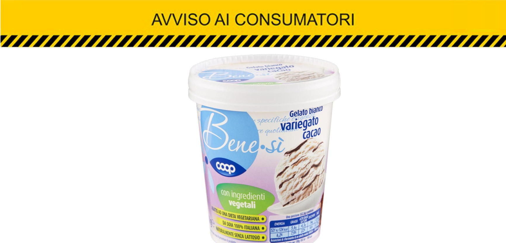 Allergene nel gelato Coop, richiamato dal Ministero della Salute