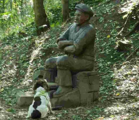 Chester-il-cane-che-vuole-giocare-con-la-statua