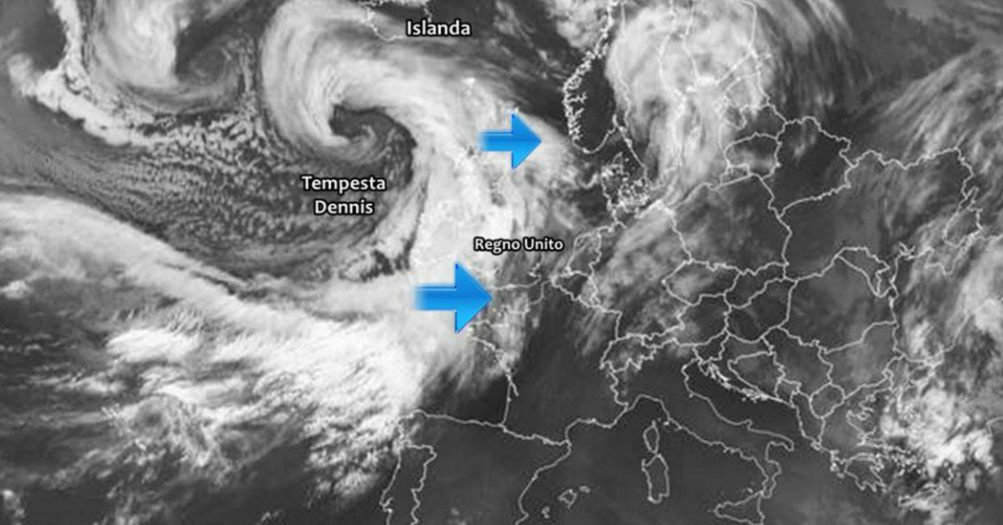 Previsioni meteo, in arrivo il ciclone Dennis