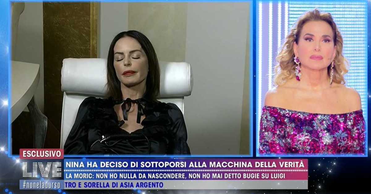 Live – Non è la D’Urso: Luigi Maria Favoloso in studio e Nina Moric si sottopone alla macchina della verità