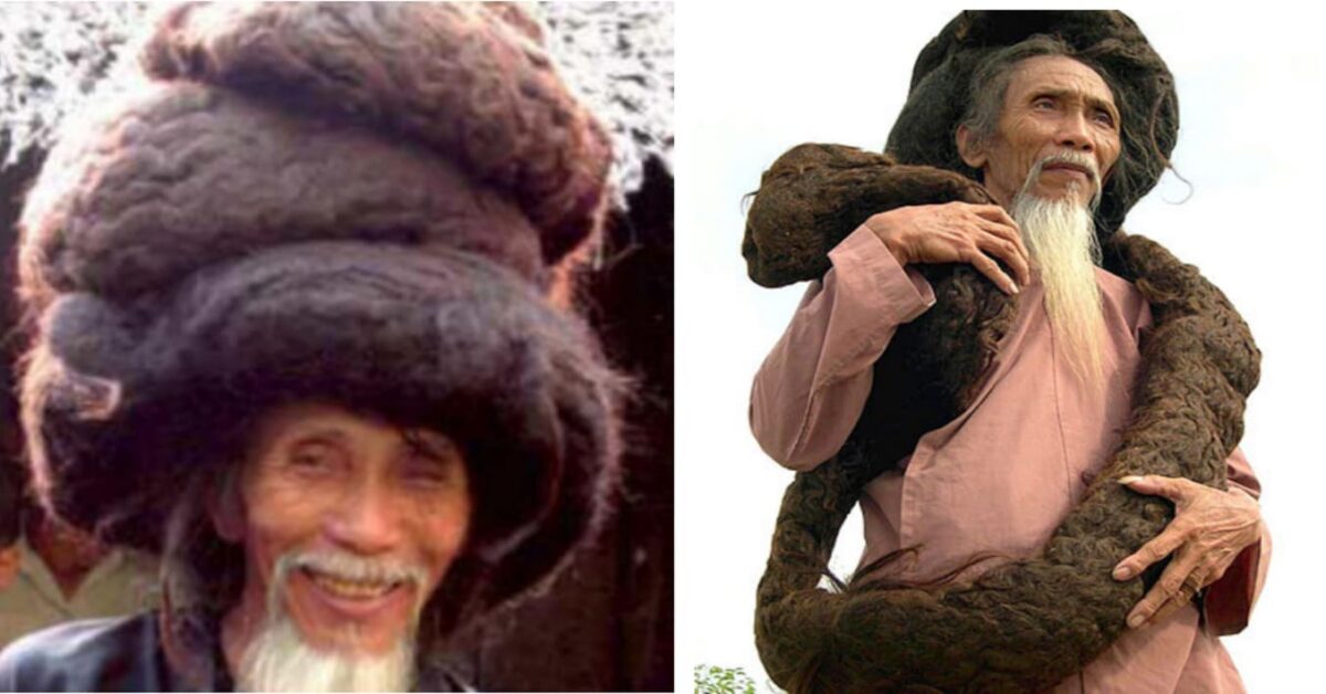 Questo Uomo Non si taglia e non si lava i capelli da 40 anni