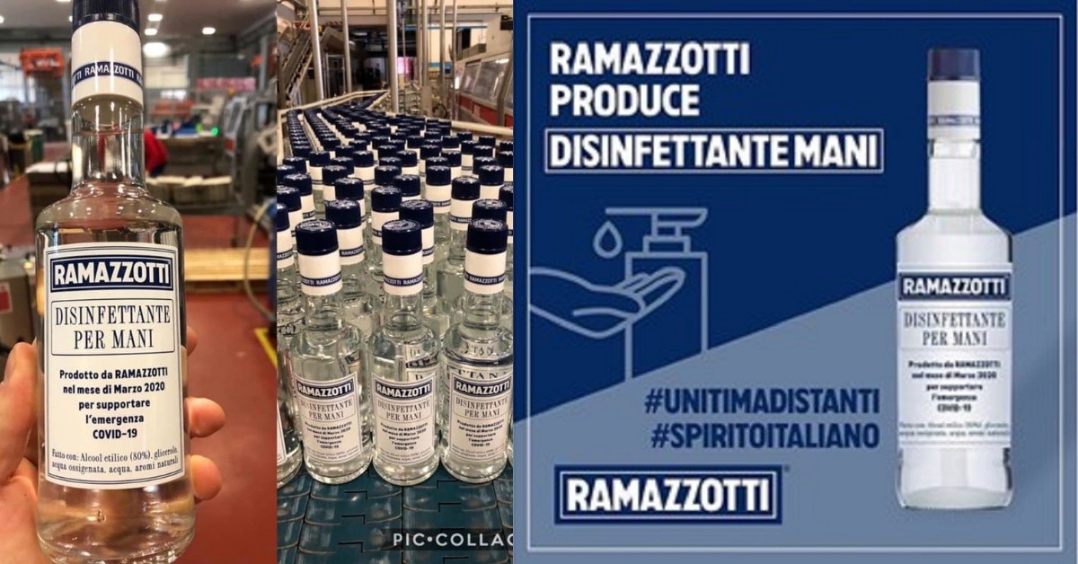Coronavirus, Amaro Ramazzotti produce igienizzante per le mani