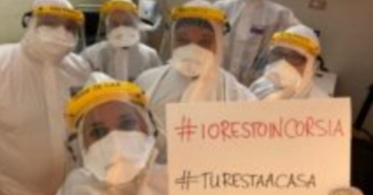 ” Io resto in corsia ma tu resta a casa”, questo l’appello di medici e infermieri alla popolazione