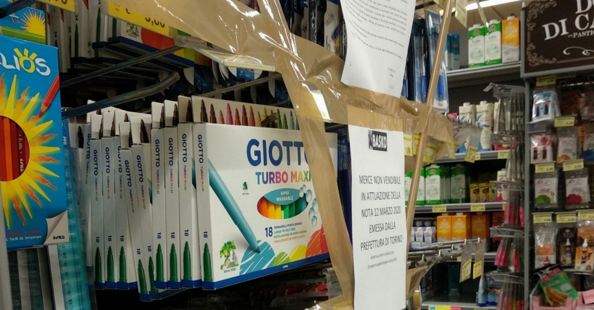 Coronavirus in Piemonte, via libera alla vendita di materiali da cartoleria