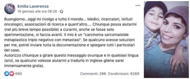 Emilia Lacerenza si è spenta per sempre lasciando due figli piccoli