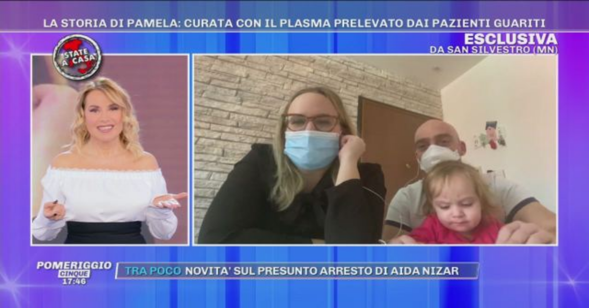 Pamela, la donna incinta guarita con il plasma, ospite a Pomeriggio Cinque