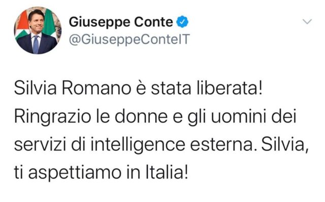 Giuseppe Conte silvia romano