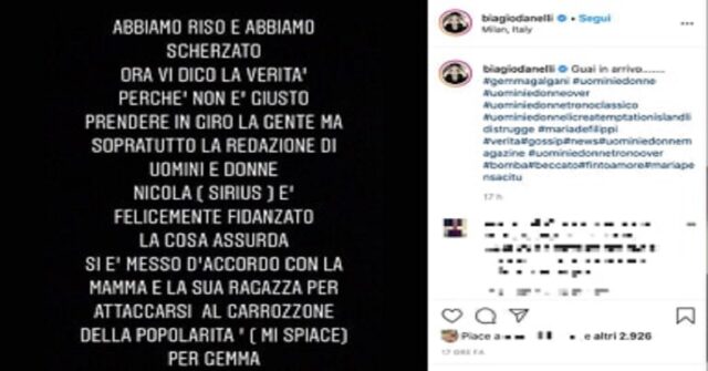 Uomini e Donne Sirius è fidanzato