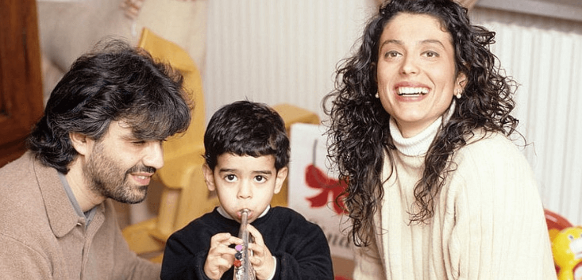 Andrea Bocelli, Enrica Cenzatti e Amos Bocelli