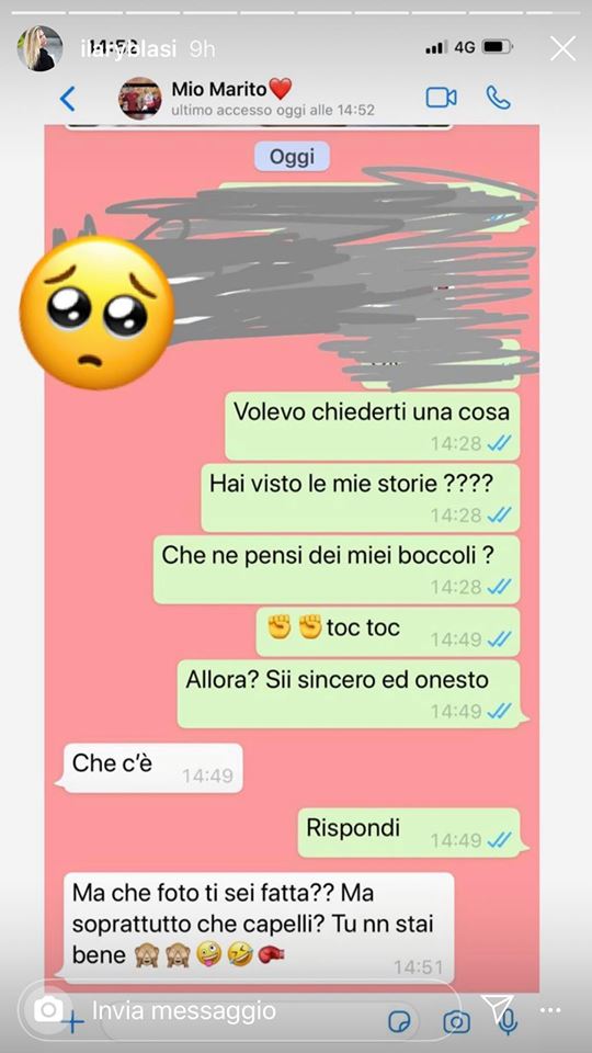 Ilary Blasi e Francesco Totti conversazione whatsapp