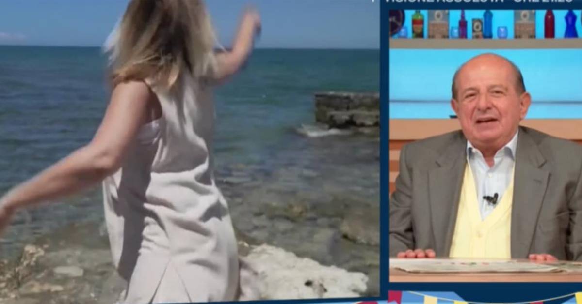 Laura Squizzato, inviata de I fatti vostri lancia in mare una bottiglia