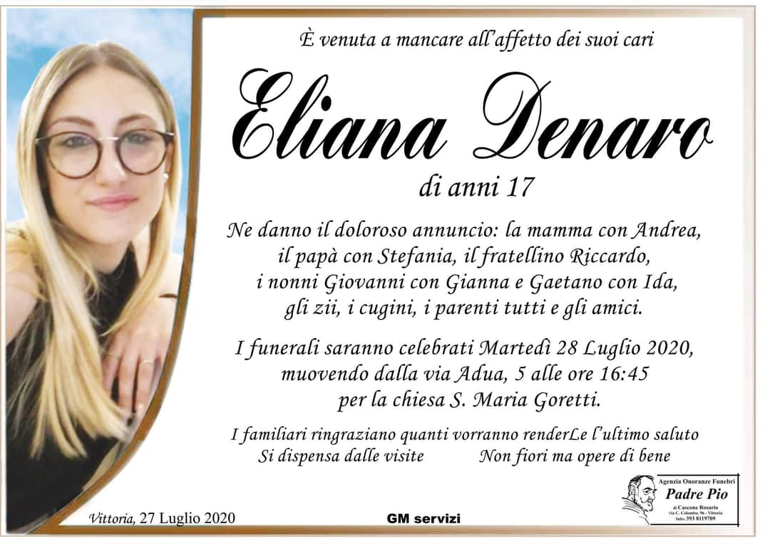 Eliana Denaro ha perso la vita