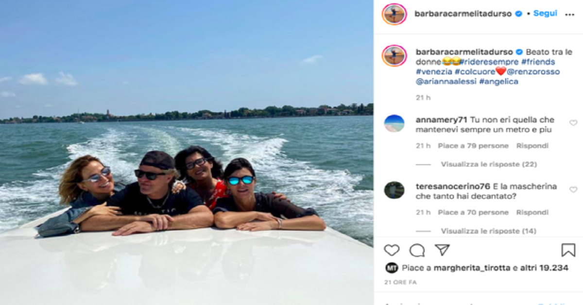 Barbara D'urso a Venezia con Renzo Rosso