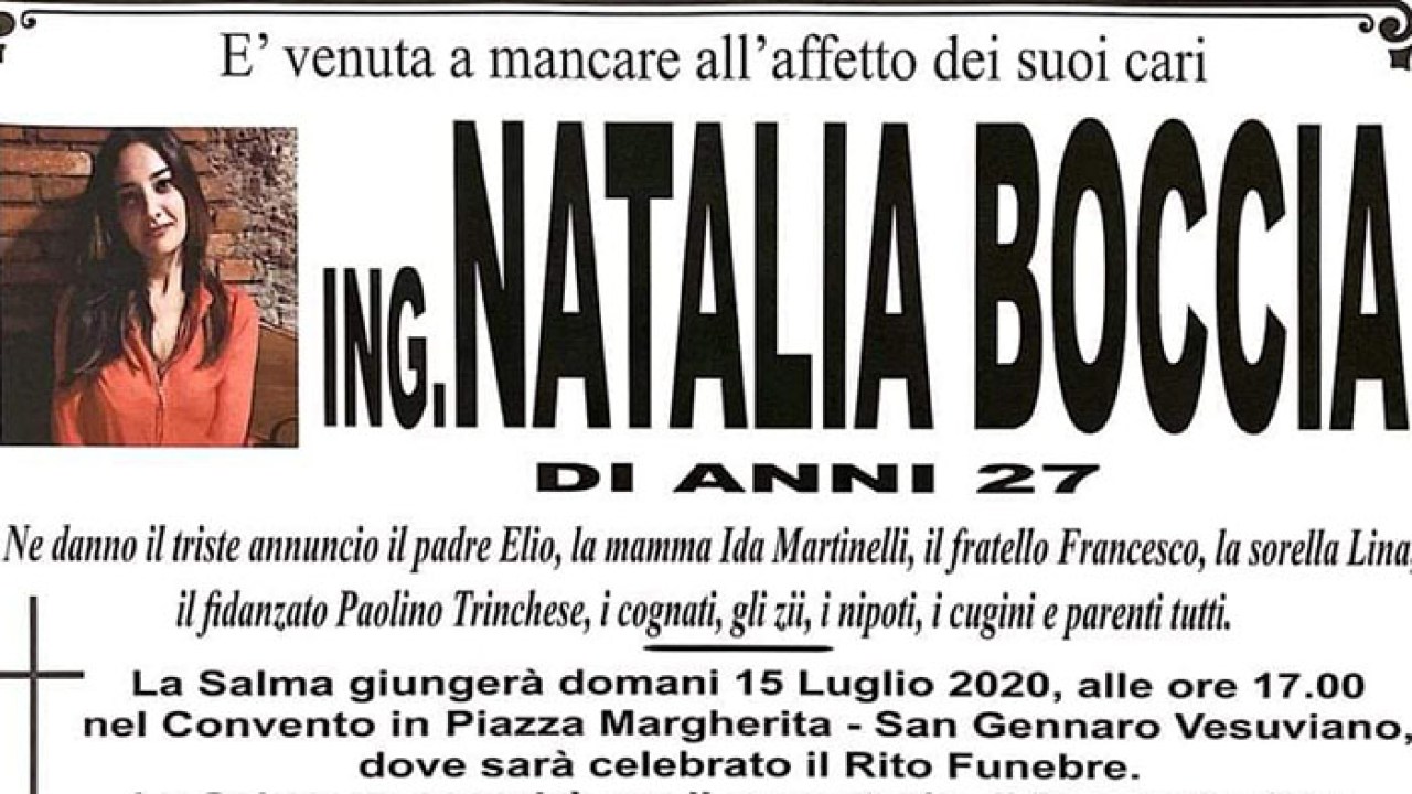 funerali natalia boccia