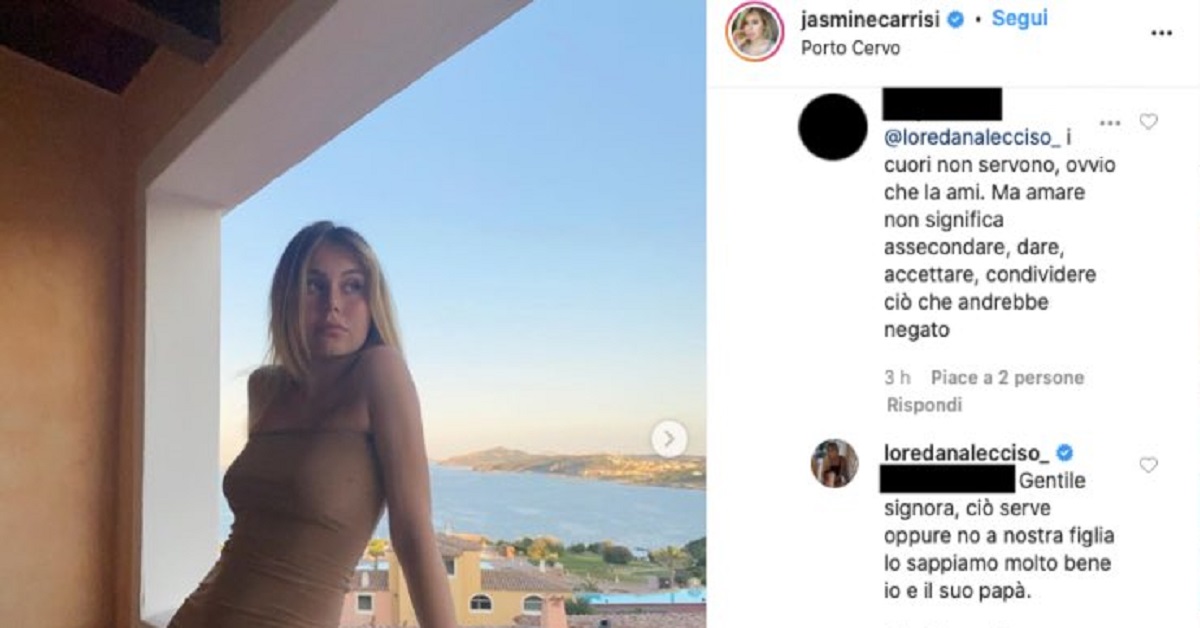 Jasmine Carrisi offesa sui social