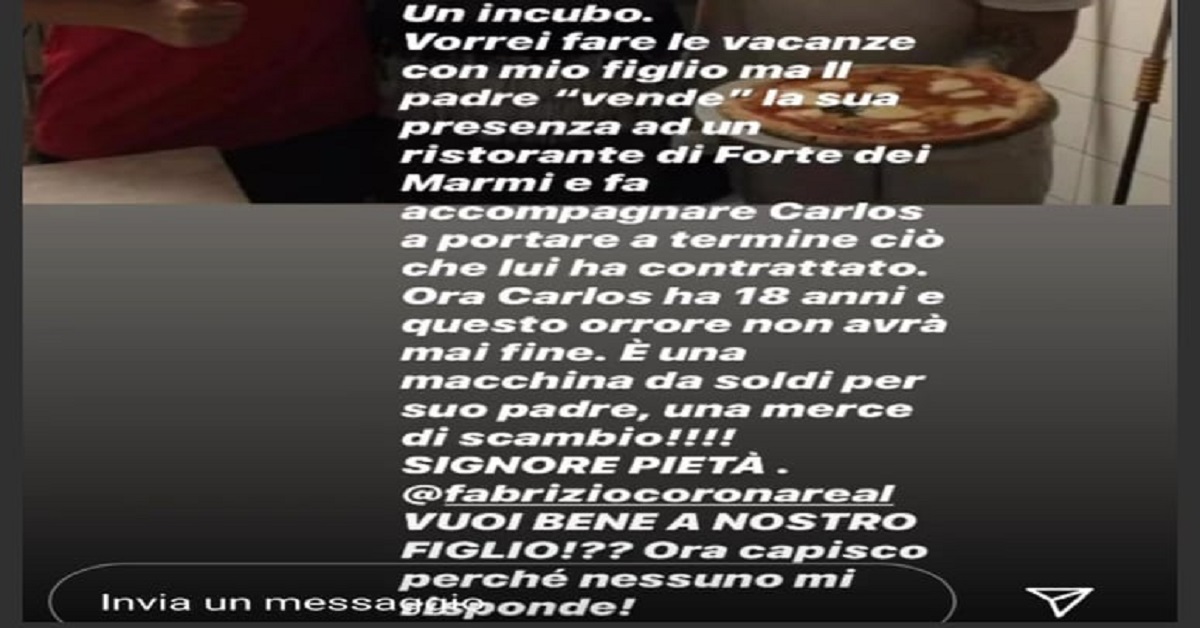 Nina Moric attacca Fabrizio Corona per il rapporto con il figlio