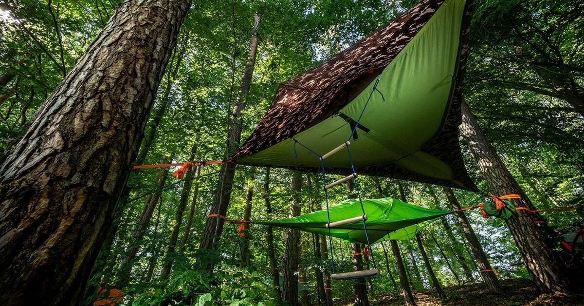 Dormire sulle tende sospese tra gli alberi: dove si può fare in Italia