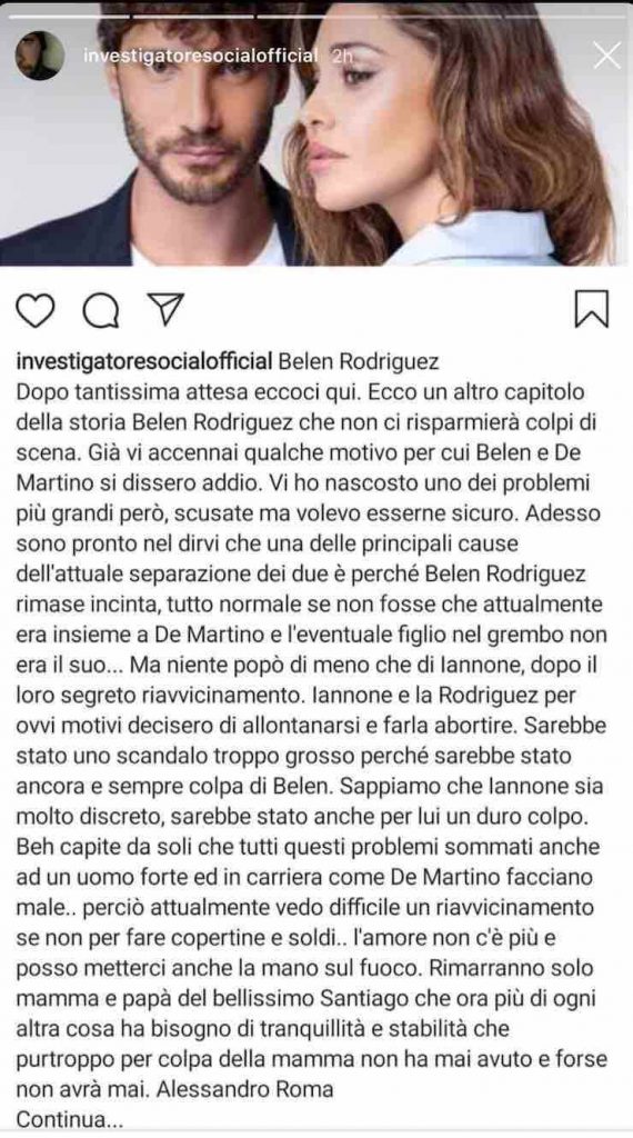 Alessandro roma aborto belen