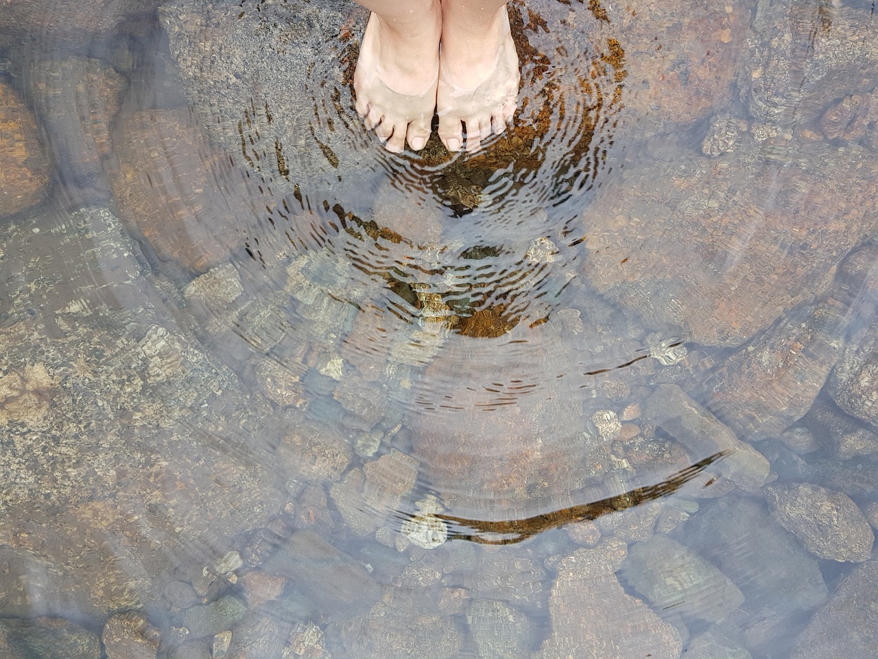 a piedi nudi