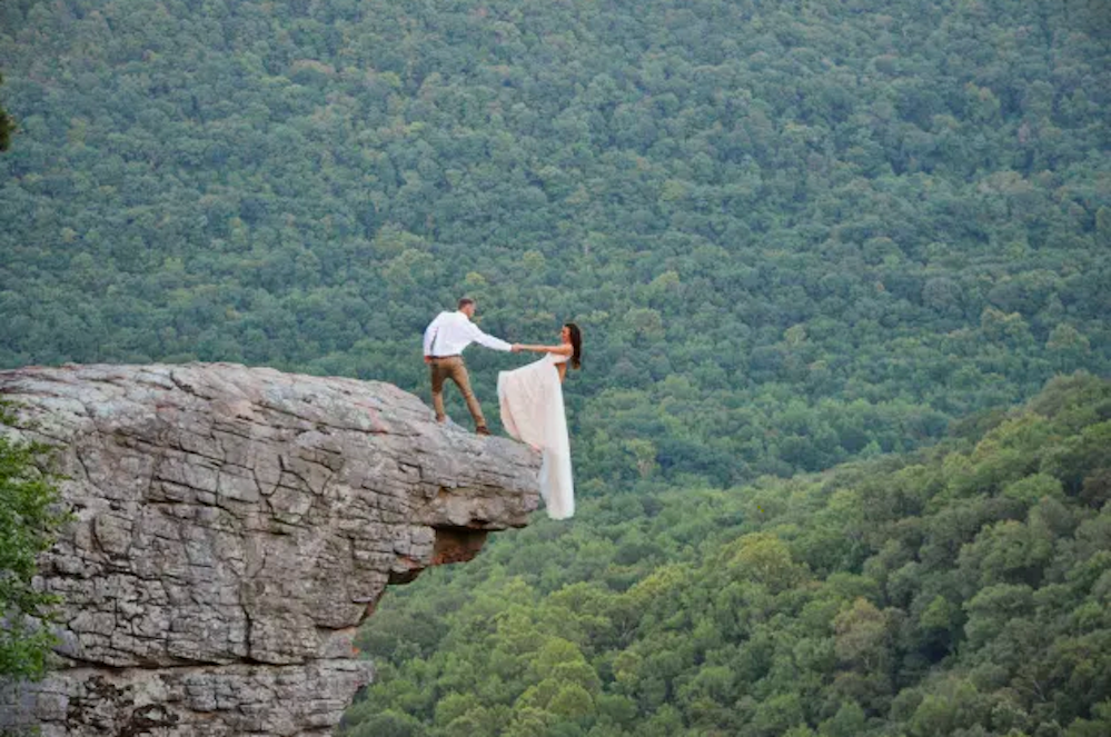 Foto del matrimonio a Hawksbill Crag