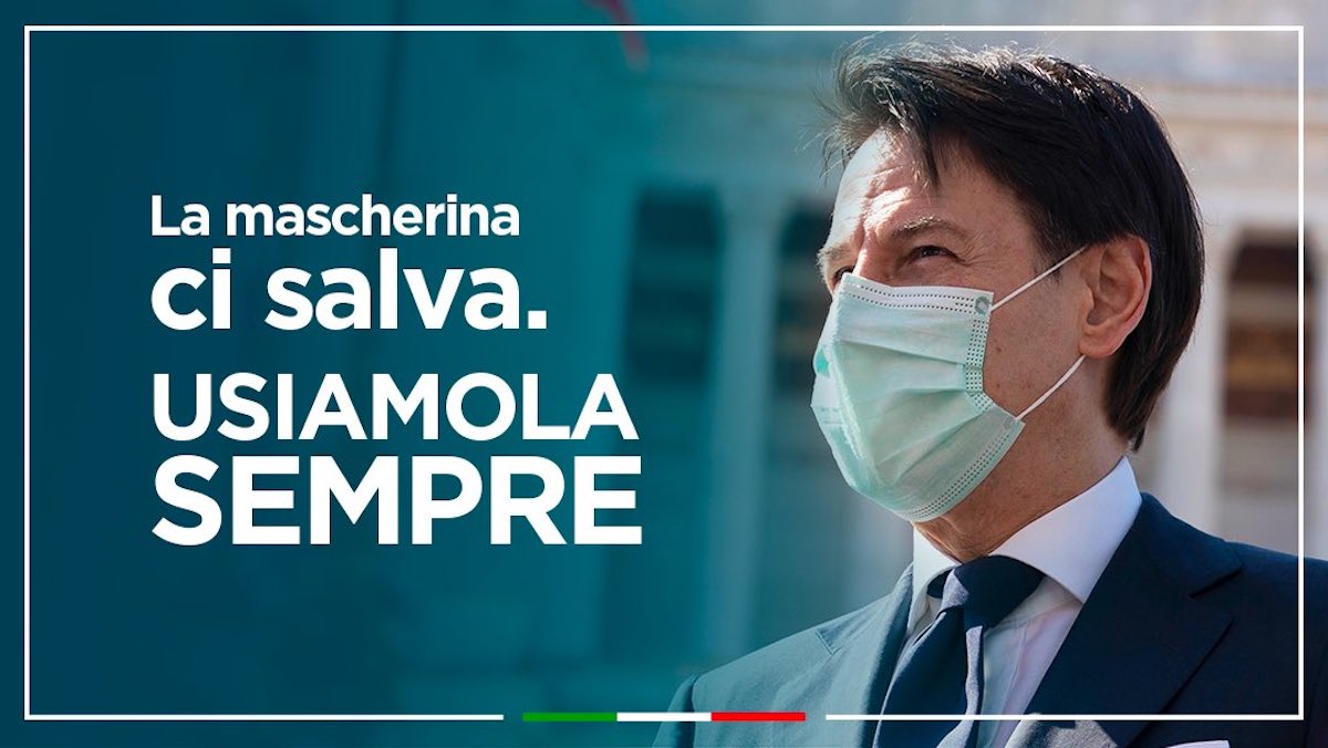 Foto Mascherina Giuseppe Conte