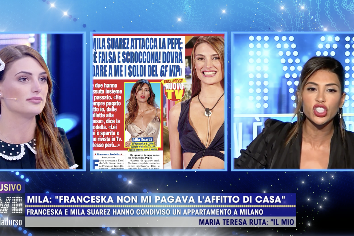 Live non è la D'Urso: Mila Suarez accusa Franceska Pepe: "Non ha mai pagato"