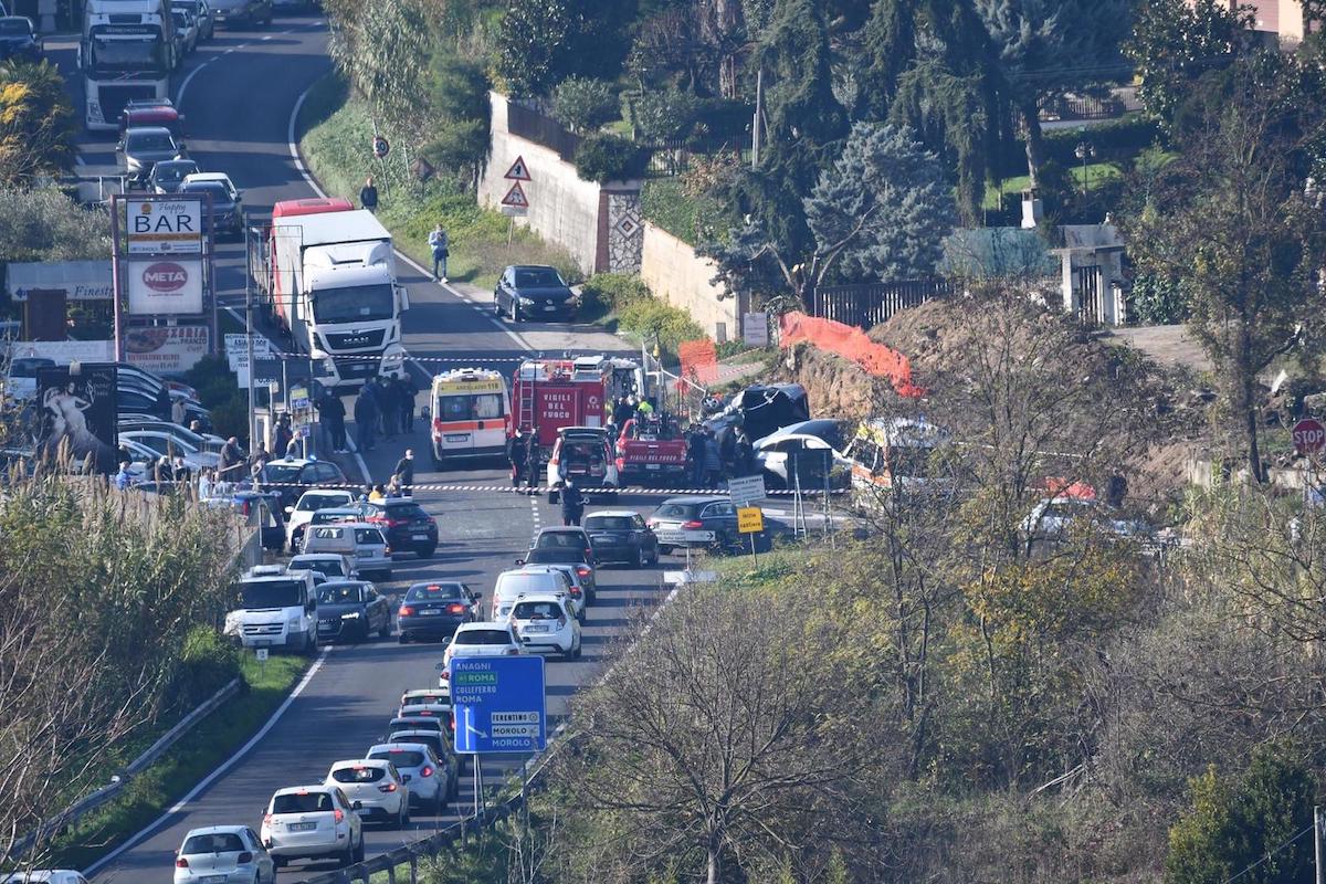 Strada bloccata a Ferentino