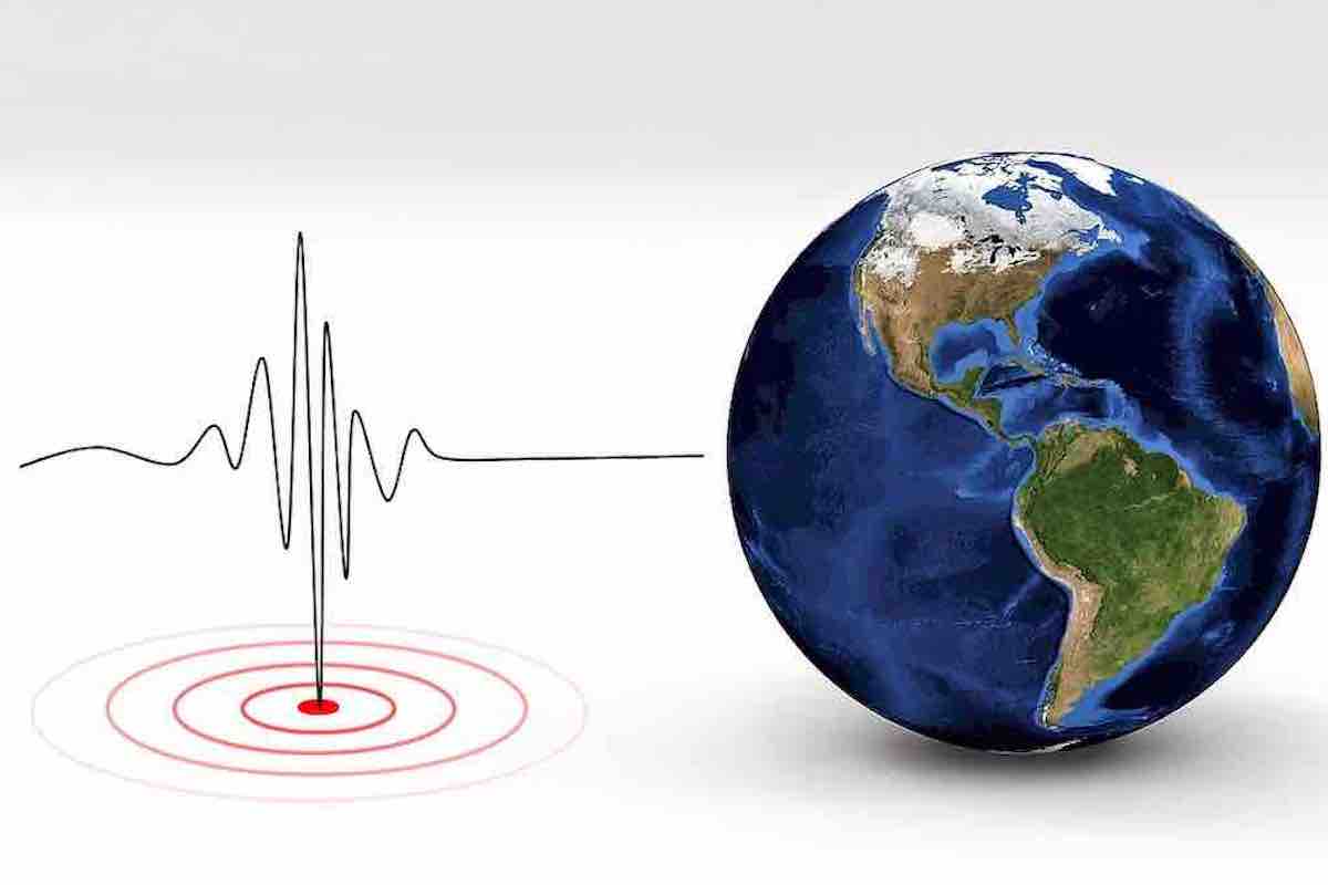 Simbolo terremoto e il mondo