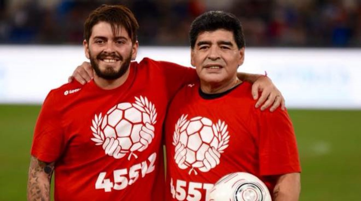 Diego Armando Maradona e il figlio