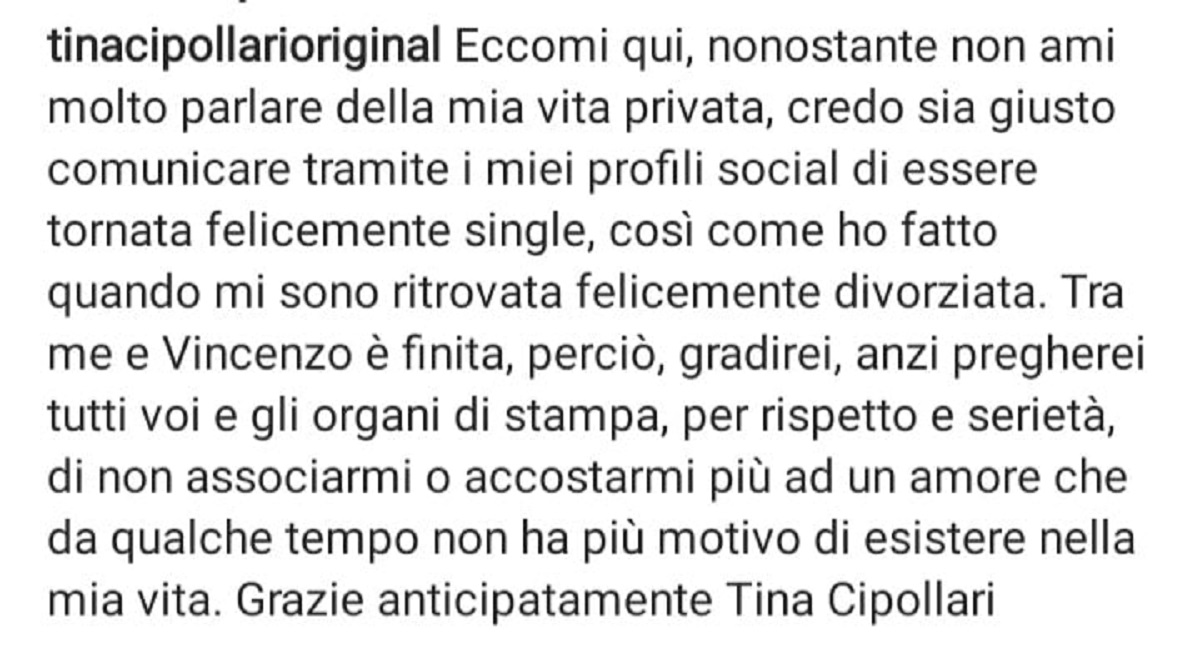 Tina Cipollari torna sigle