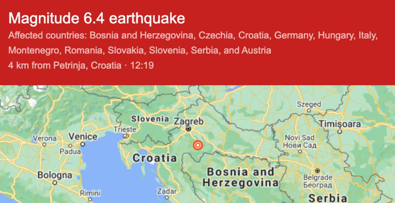 terremoto in Croazia