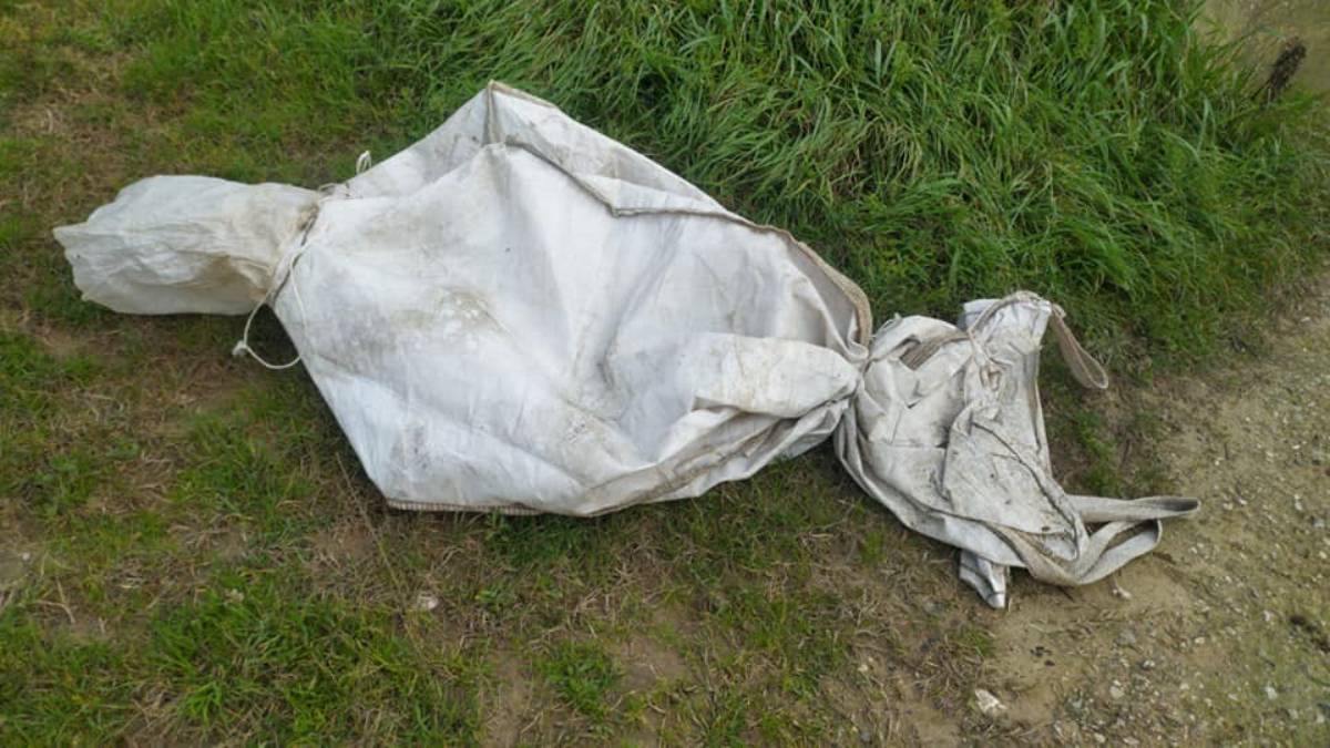 Cucciolo con una corda al collo abbandonato in un sacco a Benevento