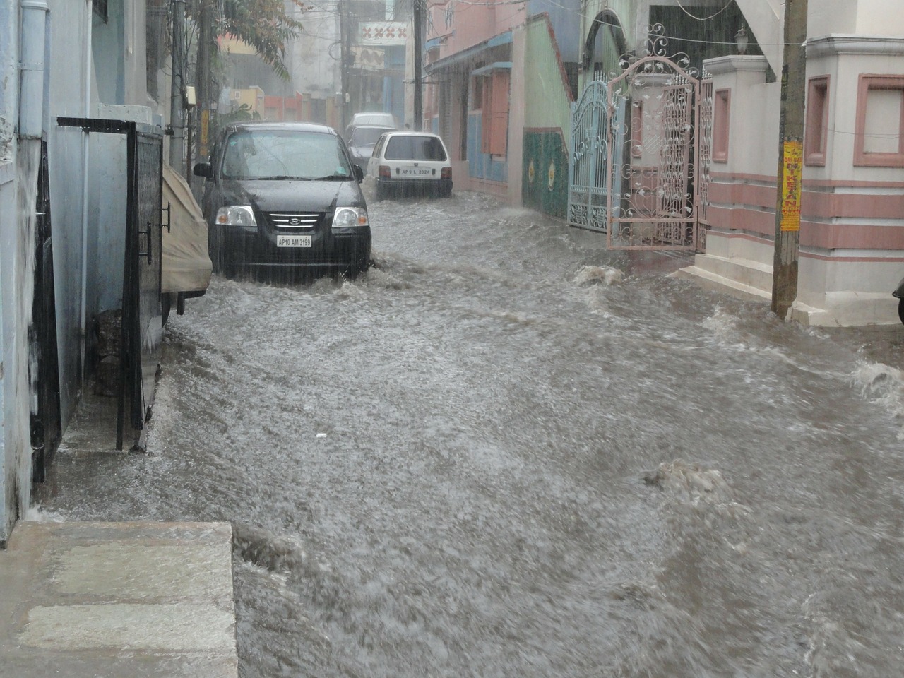 Città allagate durante il maltempo