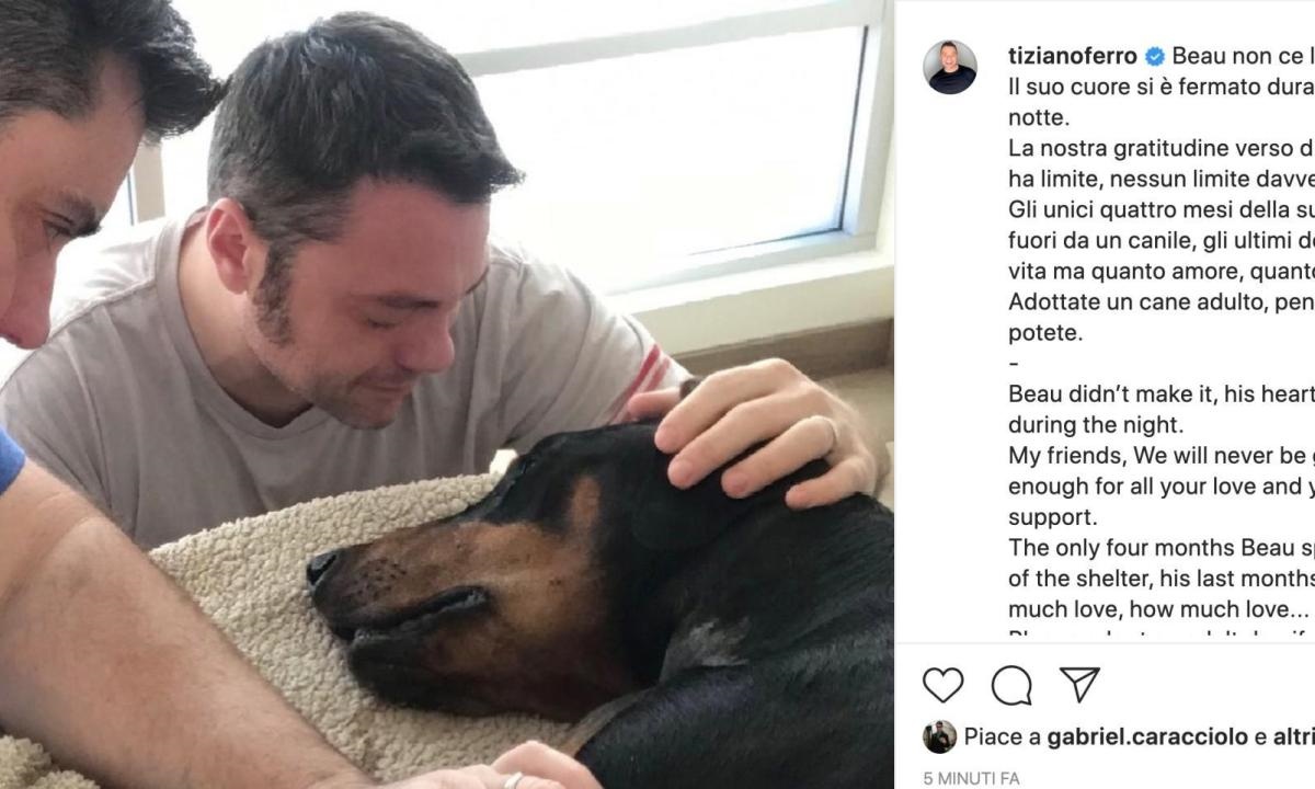 Tiziano Ferro e il ricordo del cane Beau