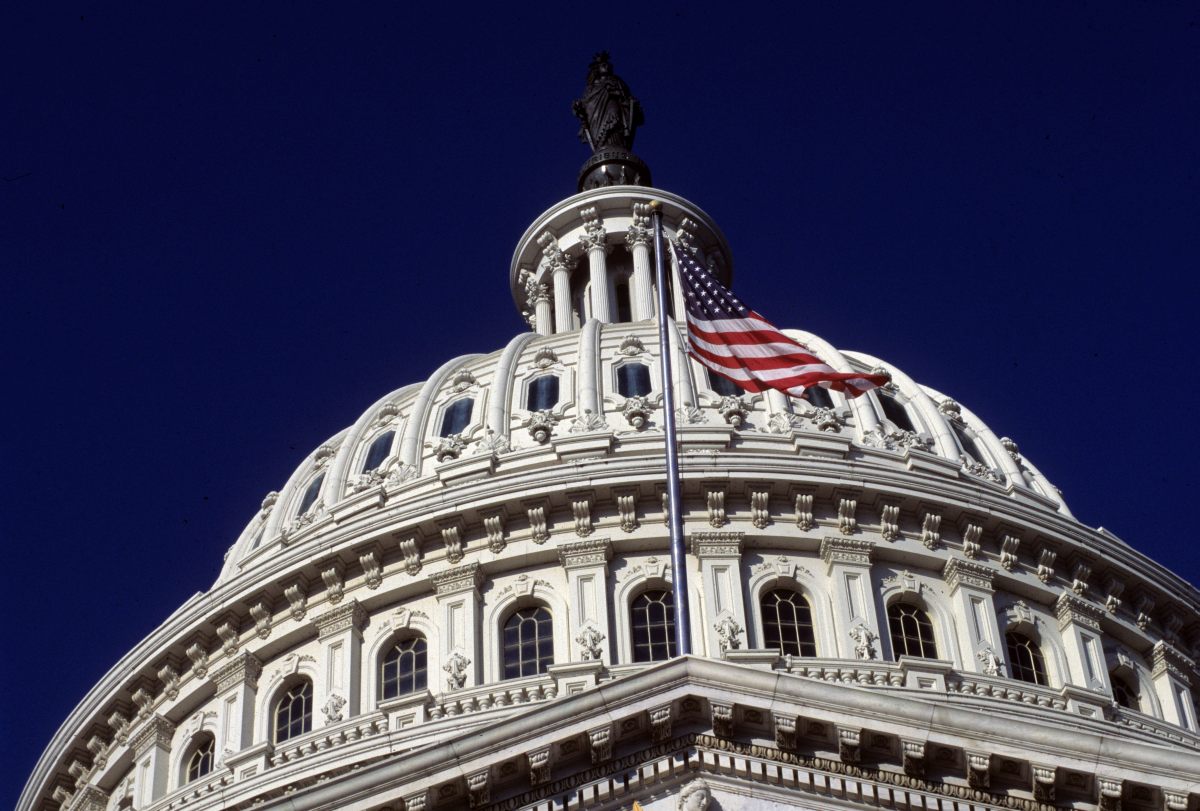 Bandiera America sventola su sede parlamento